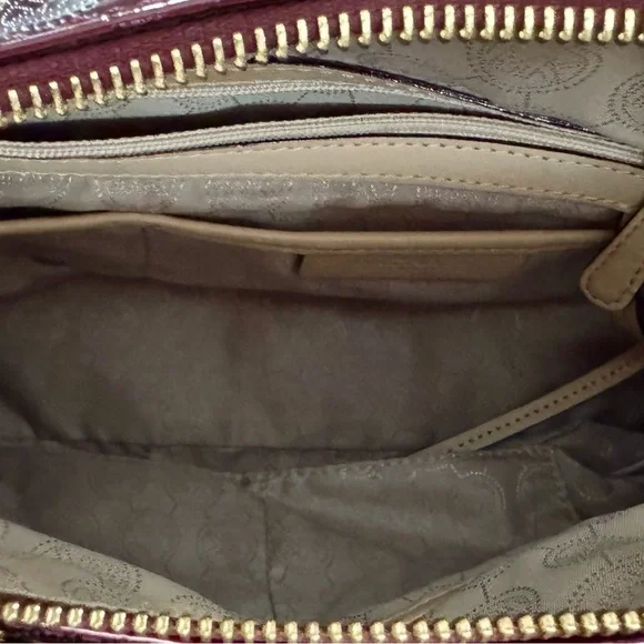 Michael Kors Deep Red Patent Leather Satchel - Picture 12 of 16